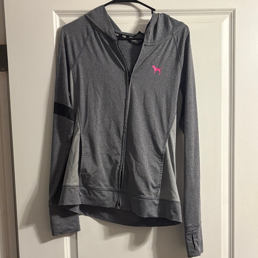 Victoria's Secret Gray Athletic jacket with Pink Accent